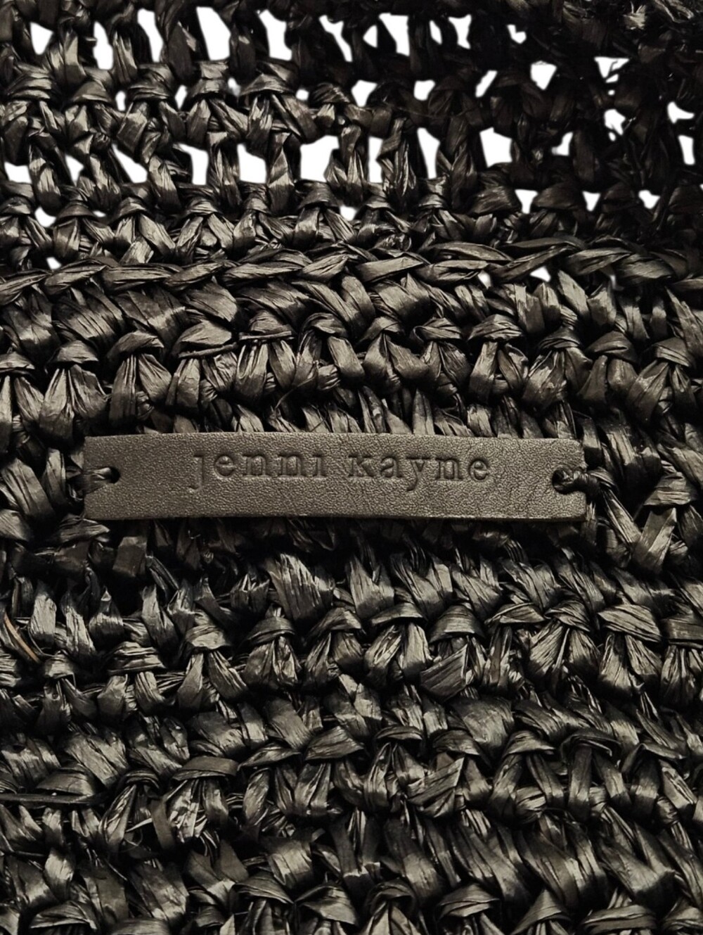 Jenni Kayne Woven Raffia Tote Bag In Black - Picture 7 of 8